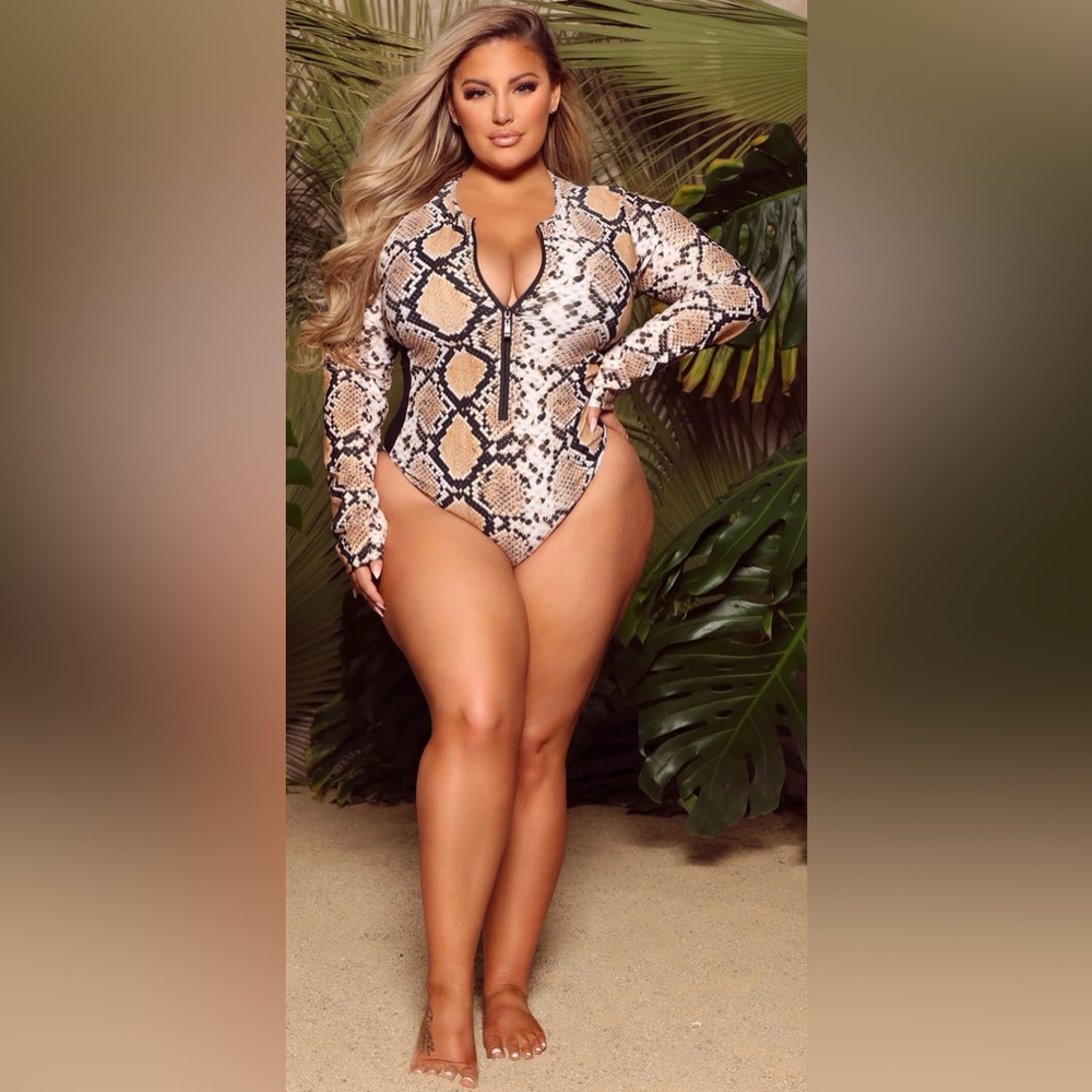 Miami Art Long Sleeve One Piece Swimsuit